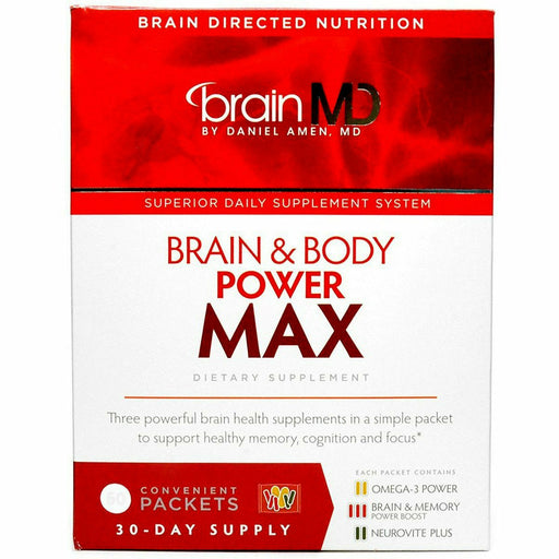 BrainMD Brain & Body Power Max, 60 packets, front of box