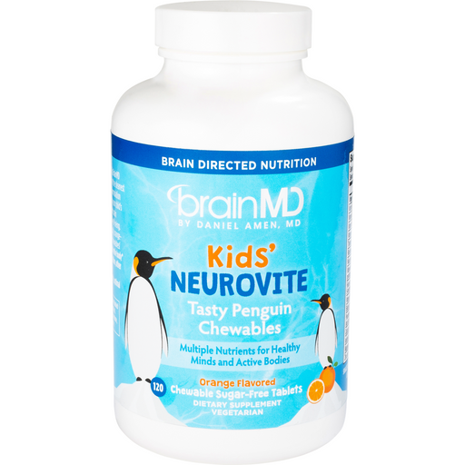 BrainMD Kids' NeuroVite Orange, 120 chewables, front of bottle