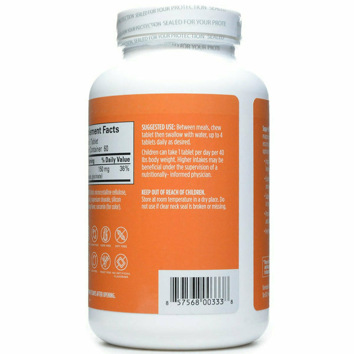 BrainMD Magnesium Chewables 60 chewables suggested use label
