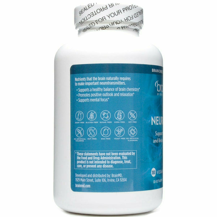 BrainMD NeuroLink 180 capsules label information panel