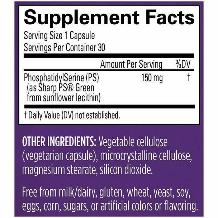 BrainMD NeuroPS 30 capsules supplement facts label
