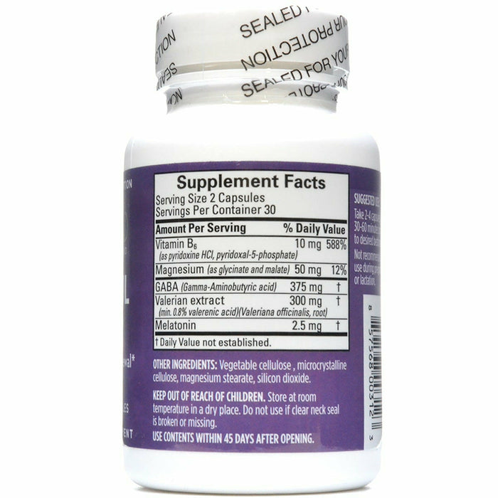 BrainMD Restful Sleep 60 capsules supplement facts label