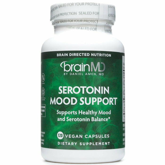 BrainMD Serotonin Mood Support, 120 capsules, front of bottle