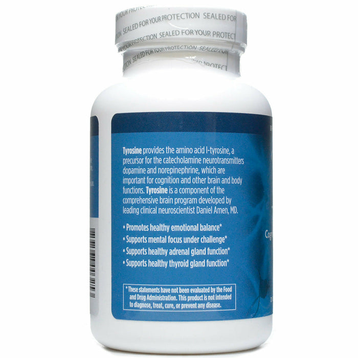 BrainMD Tyrosine 1000 mg 120 capsules label information panel