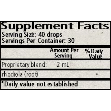 Wise Woman Herbals, Rhodiola (Rhodiola rosea) 2 fl. oz. Supplement Facts Label