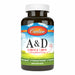 Carlson Labs A & D 25000 IU & 1000 IU, 250 softgels, front of bottle