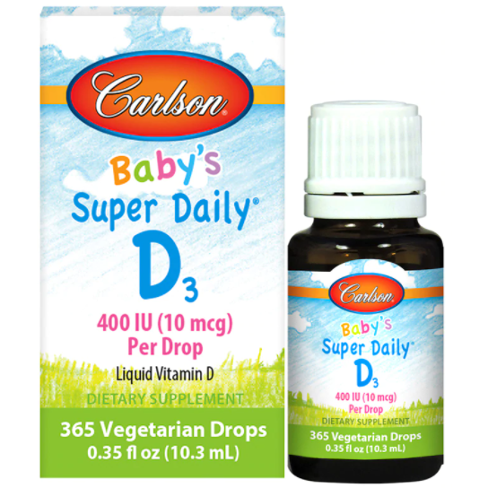 Carlson Labs Baby's Super Daily D3 400 IU, 0.35 fl oz, front of box