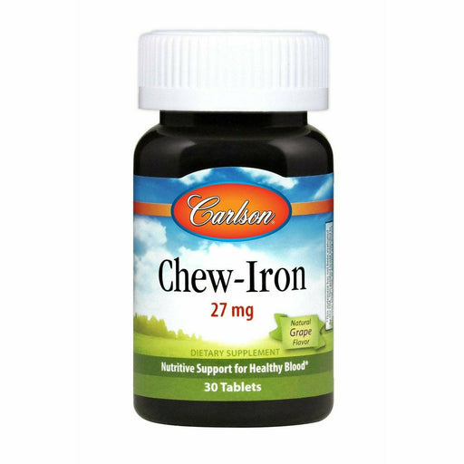 Carlson Labs Chew-Iron 27 mg, 30 tablets, front of bottle
