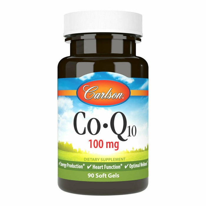 Carlson Labs CoQ10 100 mg, 90 softgels, front of bottle