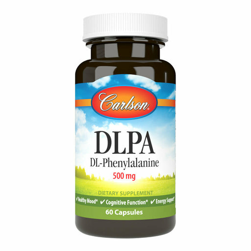 Carlson Labs DLPA (DL-Phenylalanine), 60 capsules, front of bottle