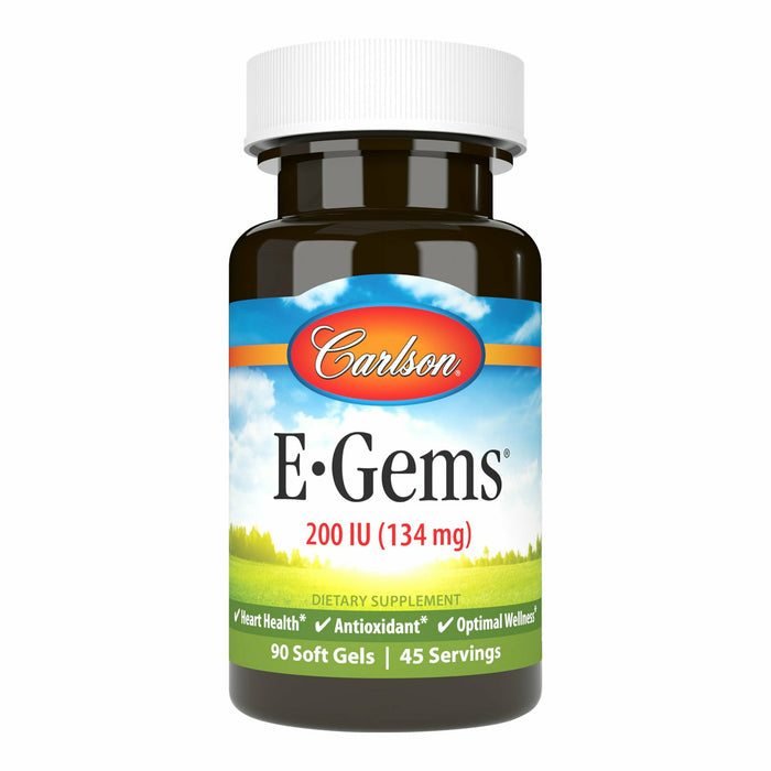 Carlson Labs E-Gems 200 IU, 90 softgels, front of bottle