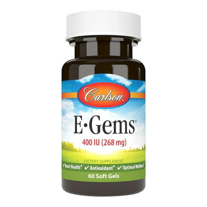 Carlson Labs E-Gems 400 IU, 60 softgels, front of bottle