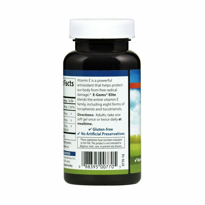Carlson Labs EGems Elite 400 IU 60 softgels suggested use label