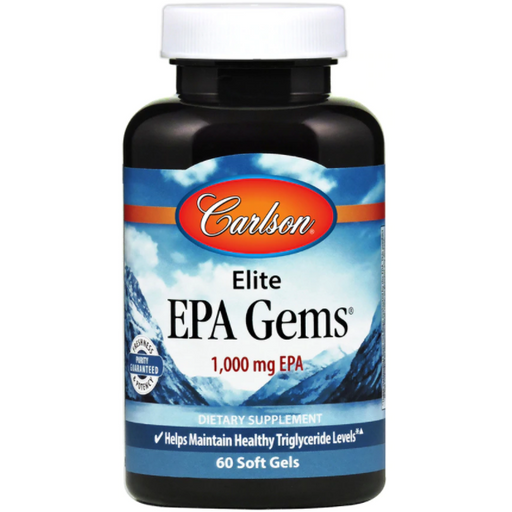 Carlson Labs Elite EPA Gems 1000 mg, 60 softgels, front of bottle