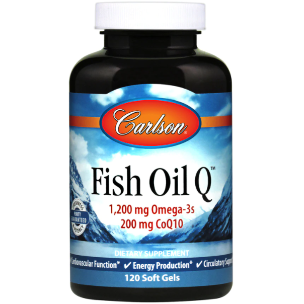 Carlson Labs Fish Oil Q, 120 softgels, front of bottle