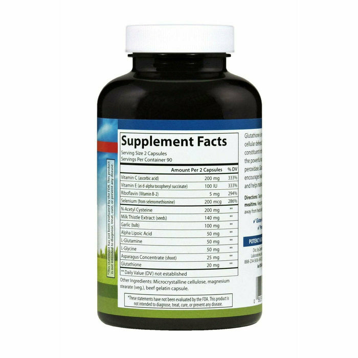 Carlson Labs Glutathione Booster 180 capsules supplement facts label