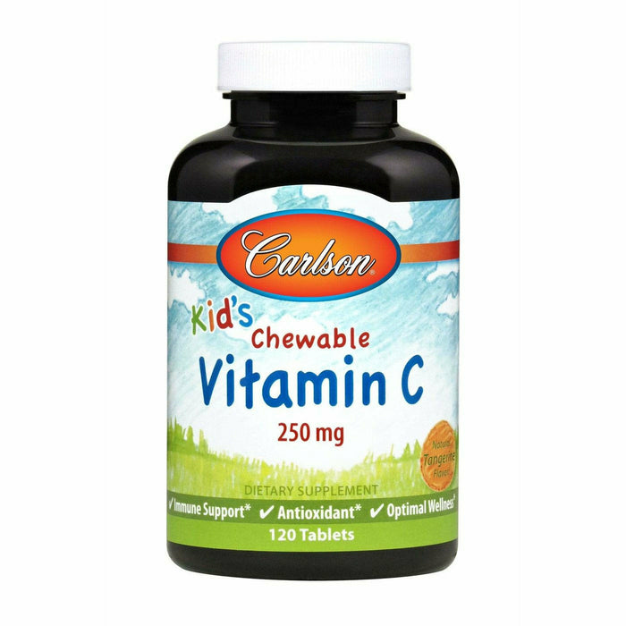 Carlson Labs Kid's Chewable Vitamin C 250 mg, 120 chewable tablets, front of bottle