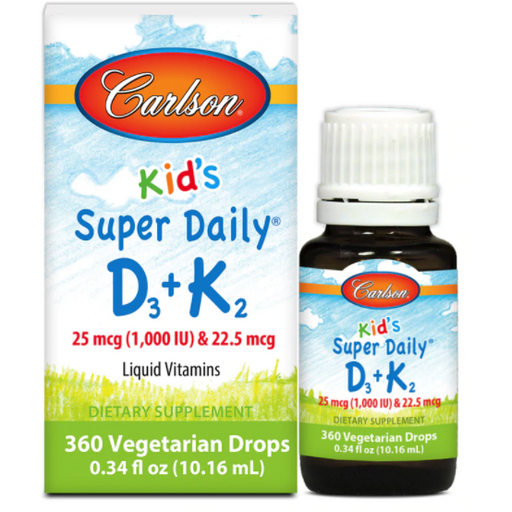 Carlson Labs Kid's Super Daily D3 & K2, 0.34 fl oz, front of box
