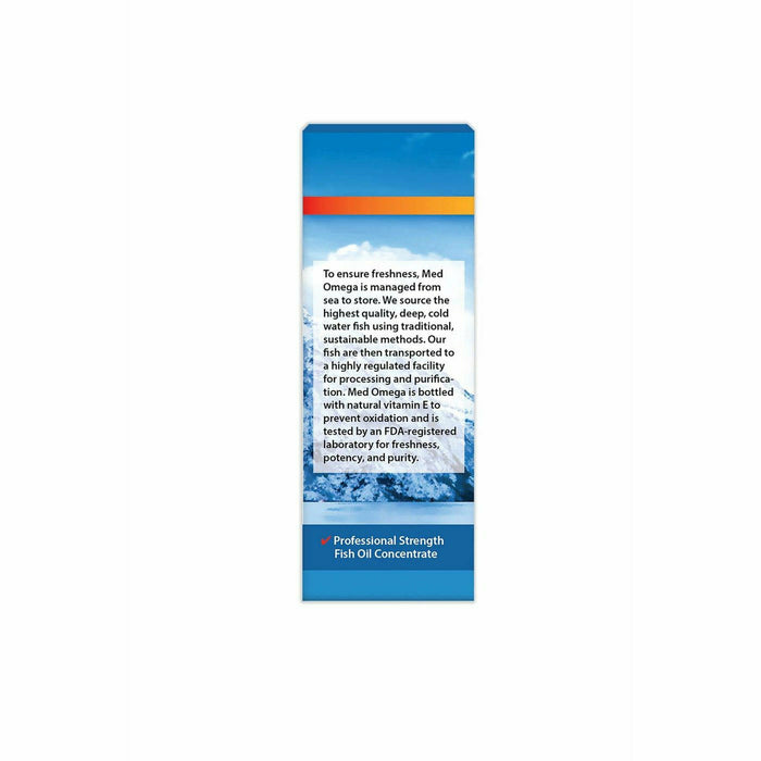 Carlson Labs MedOmega Fish Oil 2,700 mg 3.3 fl oz box side panel