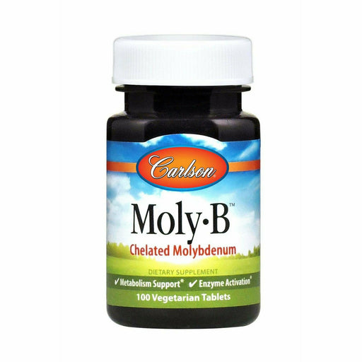 Carlson Labs Moly-B 500 mcg, 100 tablets, front of bottle