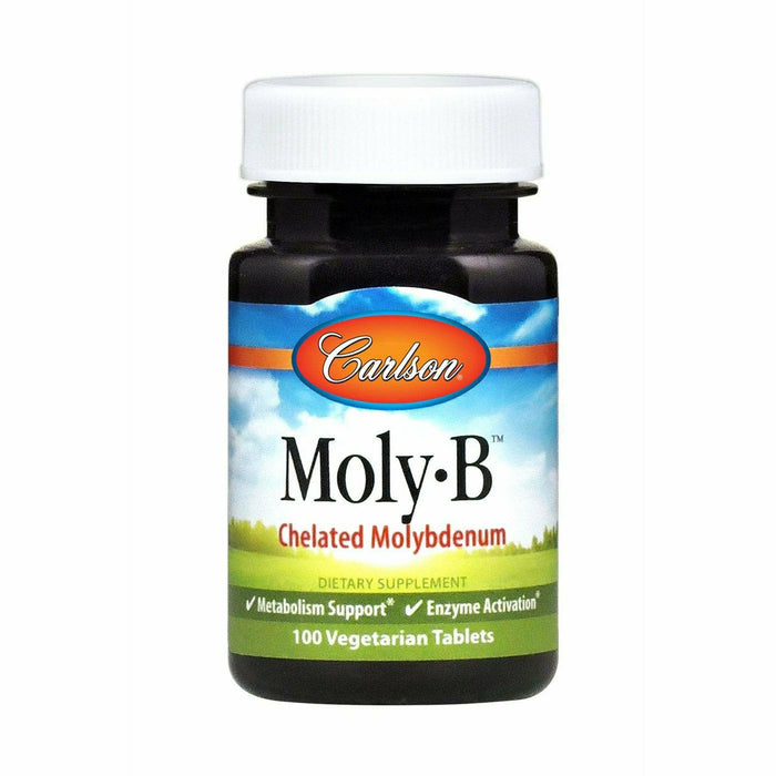 Carlson Labs Moly-B 500 mcg, 100 tablets, front of bottle