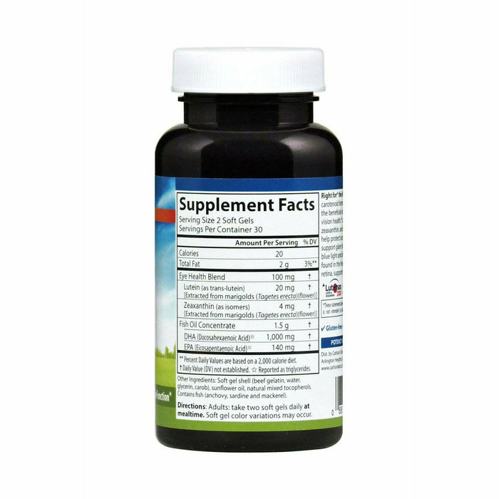 Carlson Labs Right for the Macula 60 softgels supplement facts label