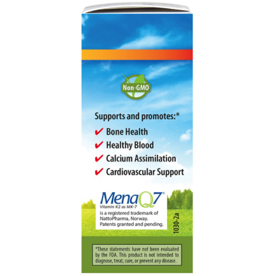 Carlson Labs Super Daily K2 45 mcg 10.16 mL box side panel