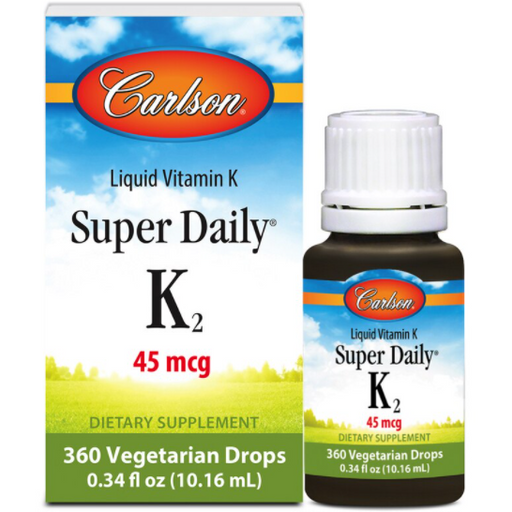 Carlson Labs Super Daily K2 45 mcg, 10.16 mL, front of box