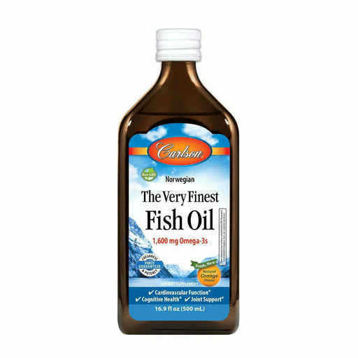 Carlson Labs The Very Finest Fish Oil Liquid Orange, 500 mL, front of bottle