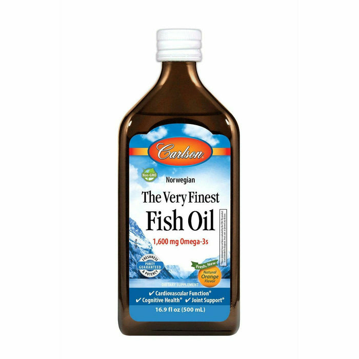 Carlson Labs The Very Finest Fish Oil Liquid Orange, 500 mL, front of bottle