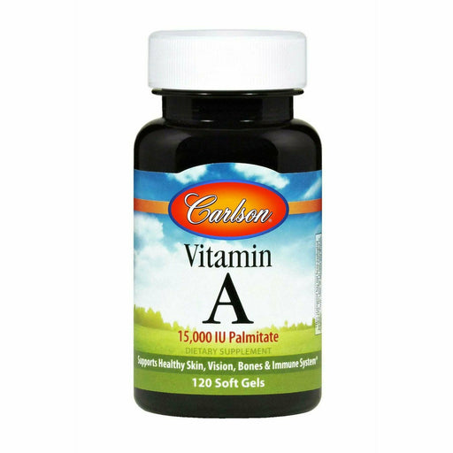 Carlson Labs Vitamin A 15000 IU Palmitate, 120 softgels, front of bottle