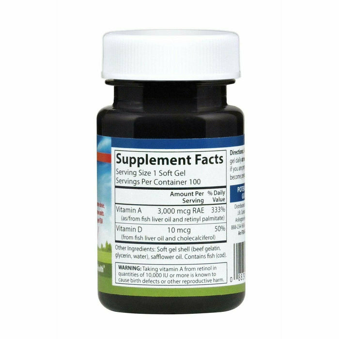 Carlson Labs Vitamin A & D 100 softgels supplement facts label