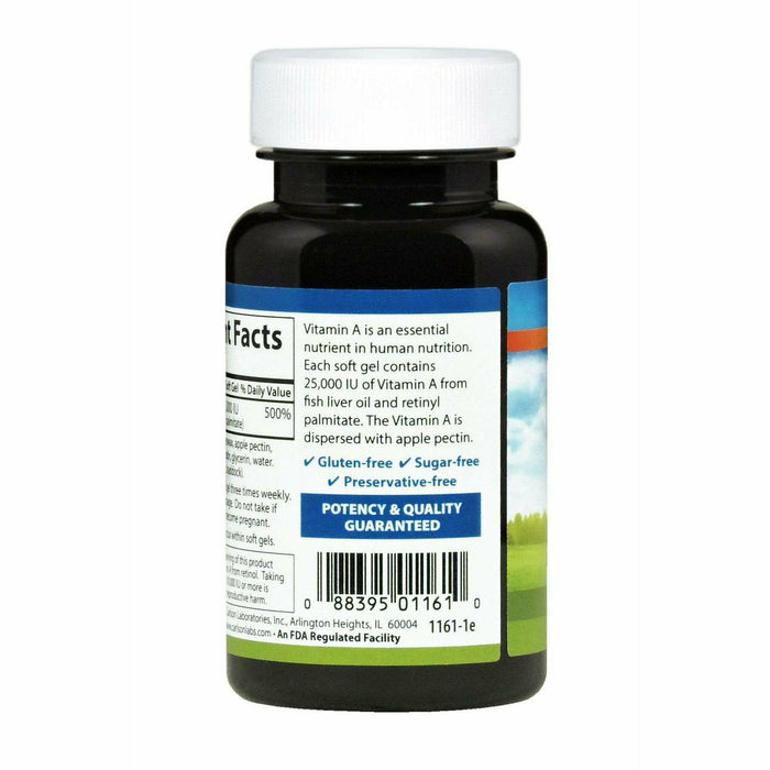 Carlson Labs Vitamin A with Pectin 100 capsules suggested use label