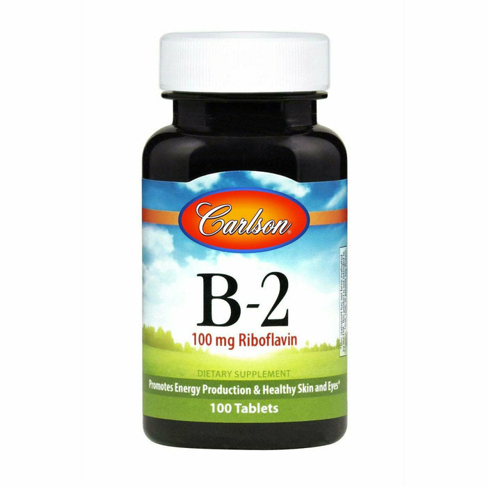 Carlson Labs Vitamin B-2 100 mg, 100 tablets, front of bottle