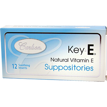 Carlson Labs Vitamin E Suppositories, 12 suppositories, front of bottle