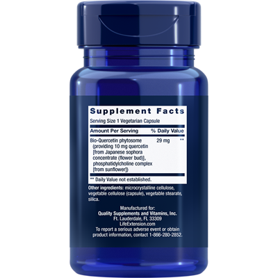 Bio-Quercetin 30 vcaps by Life Extension Supplement Facts