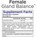 Female Gland Balance 60 caps by Professional Botanicals Supplement Facts Label