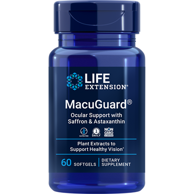 MacuGuard Ocular Support with Saffron & Astaxanthin 60 softgels by Life Extension