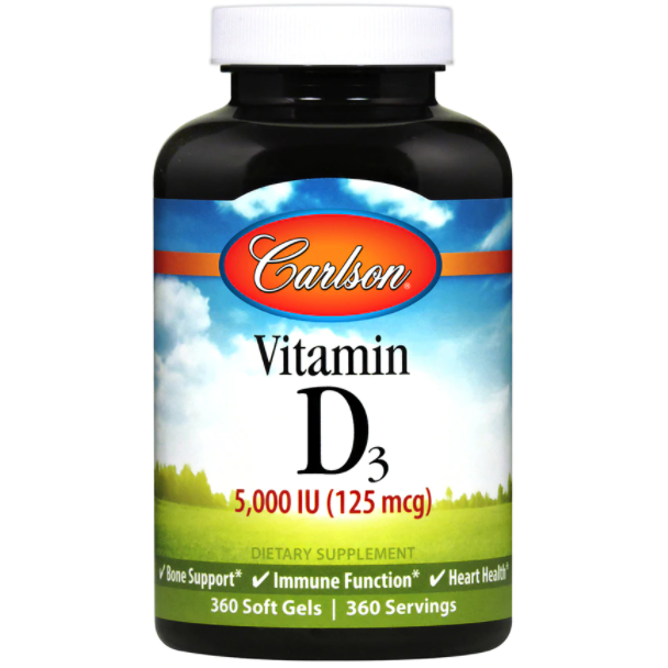Carlson Labs, Vitamin D3 5000 IU 360 softgels