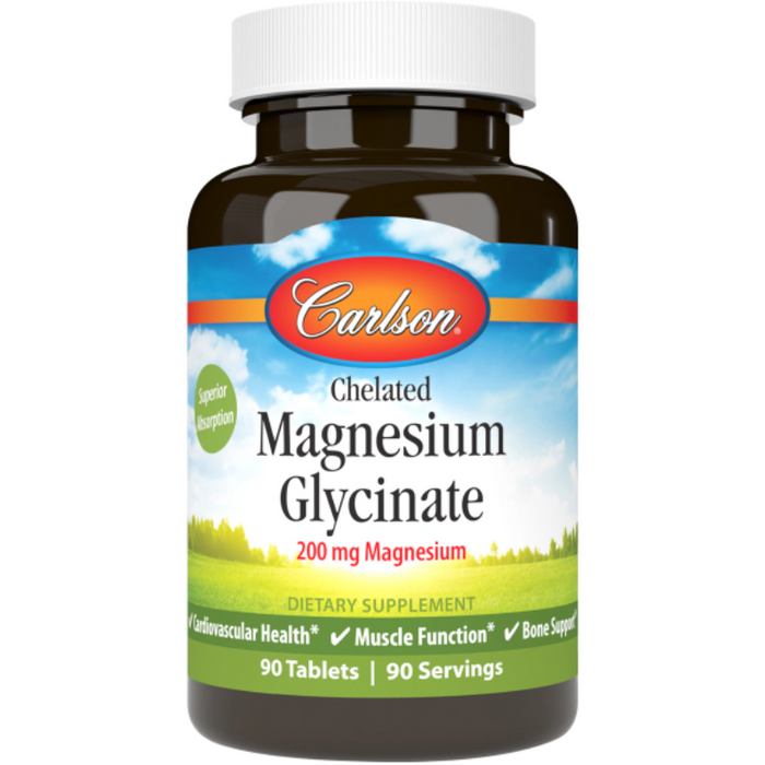 Carlson Labs, Chelated Magnesium Glycinate 200 mg 90 Tablets