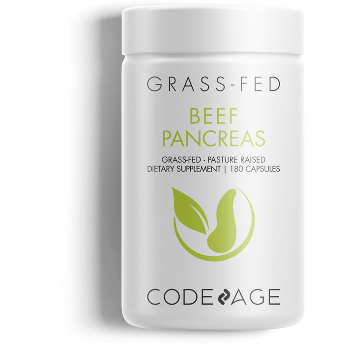 CodeAge Beef Pancreas, 180 capsules, front of bottle