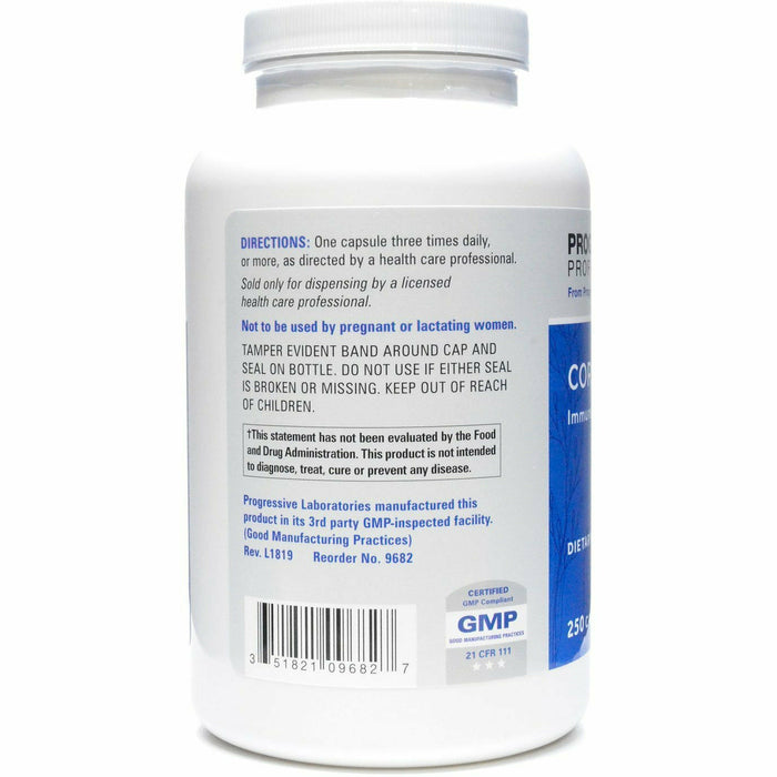 Side or back label image of Coryza Forte 250 caps by Progressive Labs