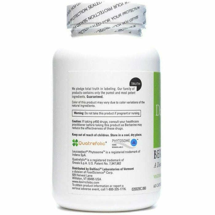 DaVinci Labs Berberine Force 60 capsules side label