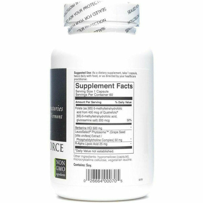 DaVinci Labs Berberine Force 60 capsules supplement facts label