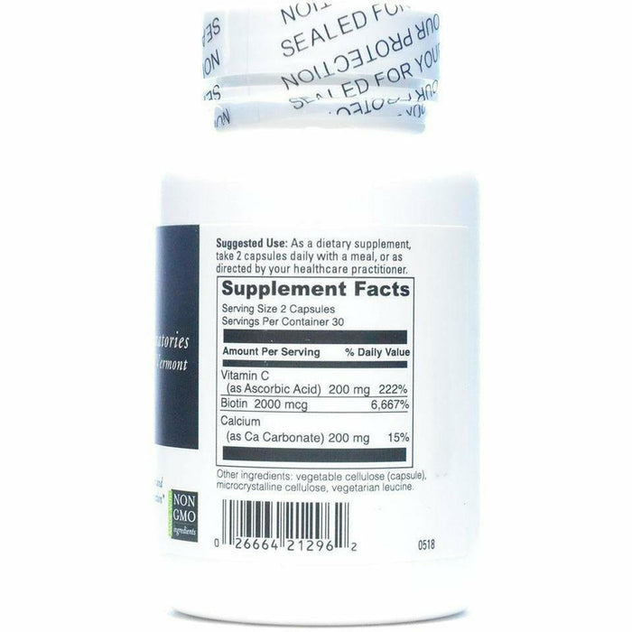 DaVinci Labs Biotin 60 capsules supplement facts label