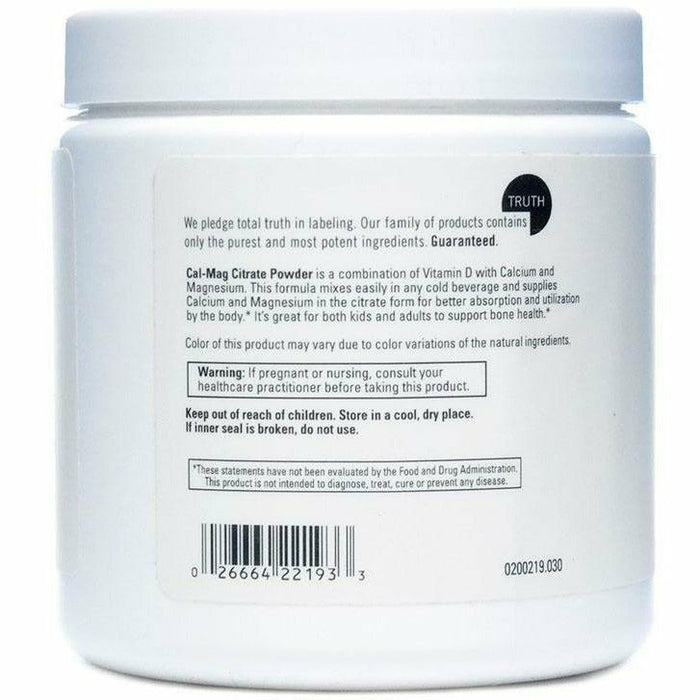 DaVinci Labs Cal-Mag Citrate Powder 5.78 oz side label