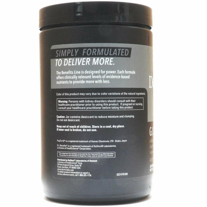 DaVinci Labs G.I. Benefits 30 servings side label