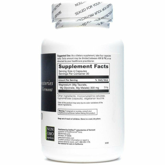 DaVinci Labs Tri-Mag 300 120 veg capsules supplement facts label