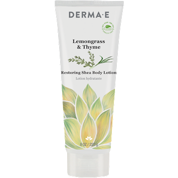 Derma E Lemongrass & Thyme Shea Body Lotion, 8 oz, front of tube