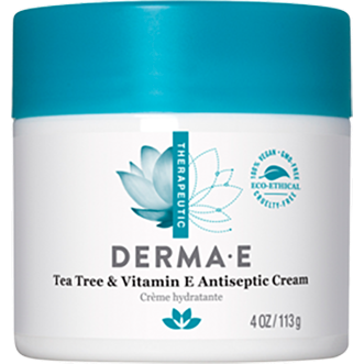 Derma E Tea Tree & Vitamin E Relief Cream, 4 oz, front of jar